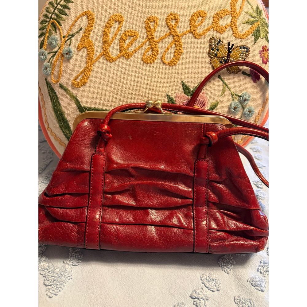 Deep red Leather Clutch by Wilson’s Leather